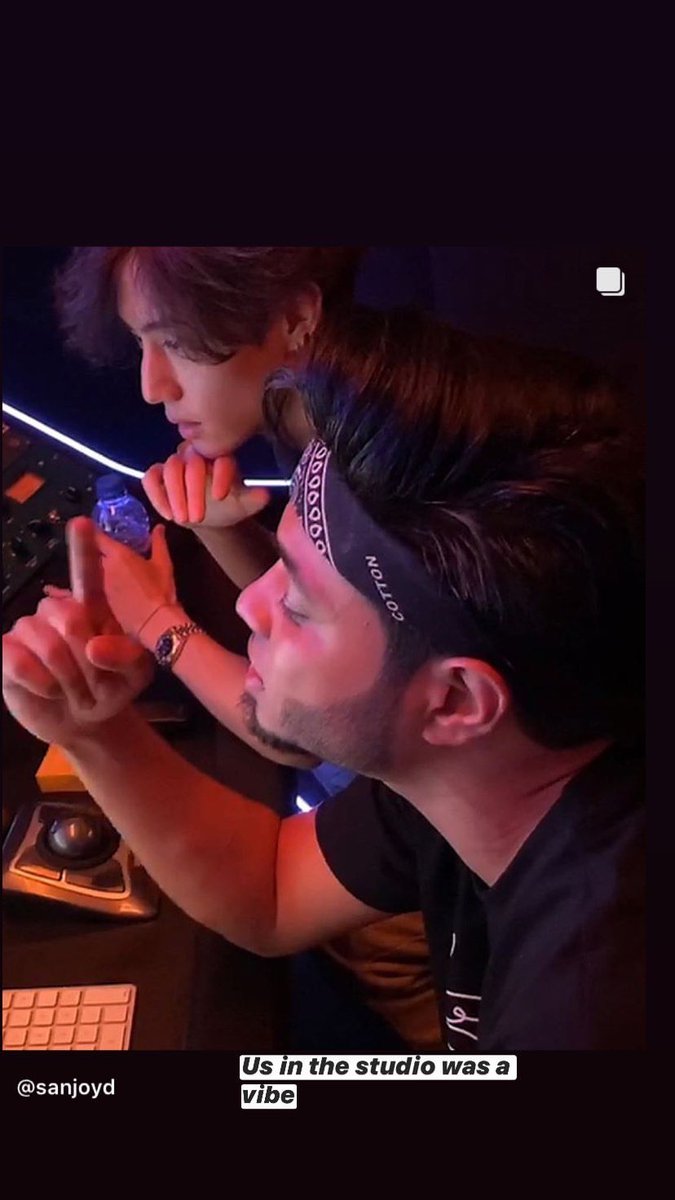 withyoumarktuan's tweet photo. 200904 Sanjoy updates IG story 

“Us in the studio was a vibe”

#ForeverWithMarkTuanDay  
#아가새의소중한마크_생일축하해 
#MarkTuan #마크 #段宜恩 @marktuan 
#GOT7 @GOT7Official #갓세�� https://t.co/mEmaXMVBeP