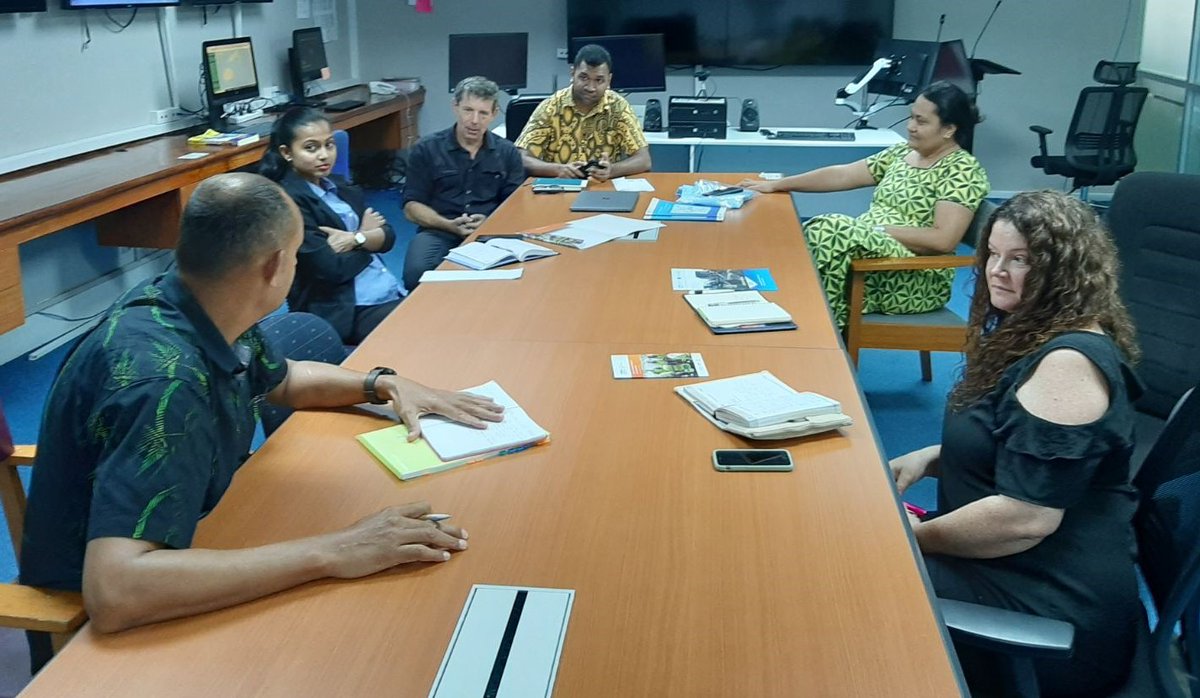 spc_cps's tweet image. Our team met with @FijiNDMO Director &amp;amp; her team this morning to talk #Emergency management in Fiji including training &amp;amp; capacity, search and rescue operations &amp;amp; exercises. Great discussions! Our @spc_cps #PIEMA team stands ready to support emergency management in Fiji #GEMDiv