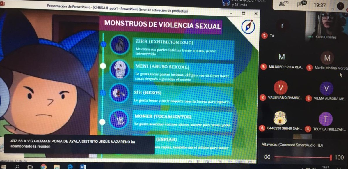 Barrio_Seguro's tweet photo. #DGSCInforma | Capacitación virtual a docentes de I.E. del #BarrioSeguro "Belén" en coordinación con @UNODC_PERU quien presentó la herramienta #Chuka contra la violencia 💪🇵🇪. https://t.co/5Aq9gx4cnk