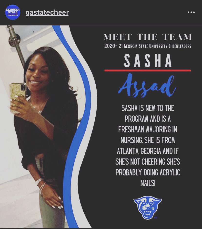Congratulations to our Westlake Cheer Babe Sasha for making the cheer squad at Georgia State💙💙💙 #westlakeproud <a href="/westlakelions/">Westlake High School</a> <a href="/JKRobinsonEDU/">Jamar Robinson</a> <a href="/Coach_CGreen/">Carl Green,CAA</a>