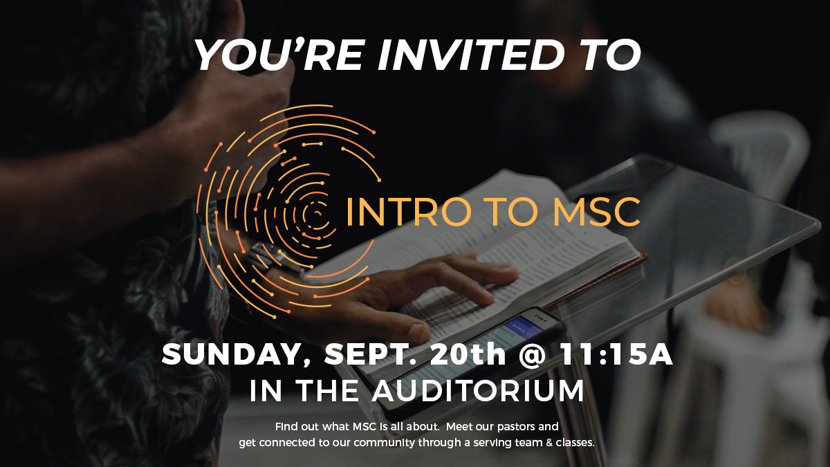 mscwired's tweet photo. Interested in what Morning Star is all about?  Want to find a place to plug in?  Looking for serving opportunities? This is your first step in getting plugged in.  Simply stay put after the 10AM service on 9/20 for this 60 minute class.  No registration required for the class. https://t.co/T4uNg8fCnI