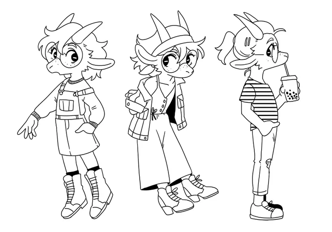 i bought some new clothes so here is some outfit doodles 