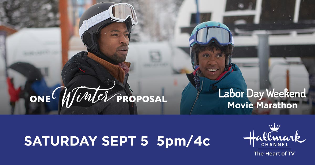 hallmarkchannel's tweet image. #Hallmarkies, today’s lineup isn’t done yet! Tune in at 5pm/4c to head to the ski resort. Will Megan @RukiyaBernard &amp;amp; Sean @DewshaneW see sparks fly when they meet once again? #OneWinterProposal starts in 1 hour! Part of our #LaborDayWeekendMovieMarathon.
