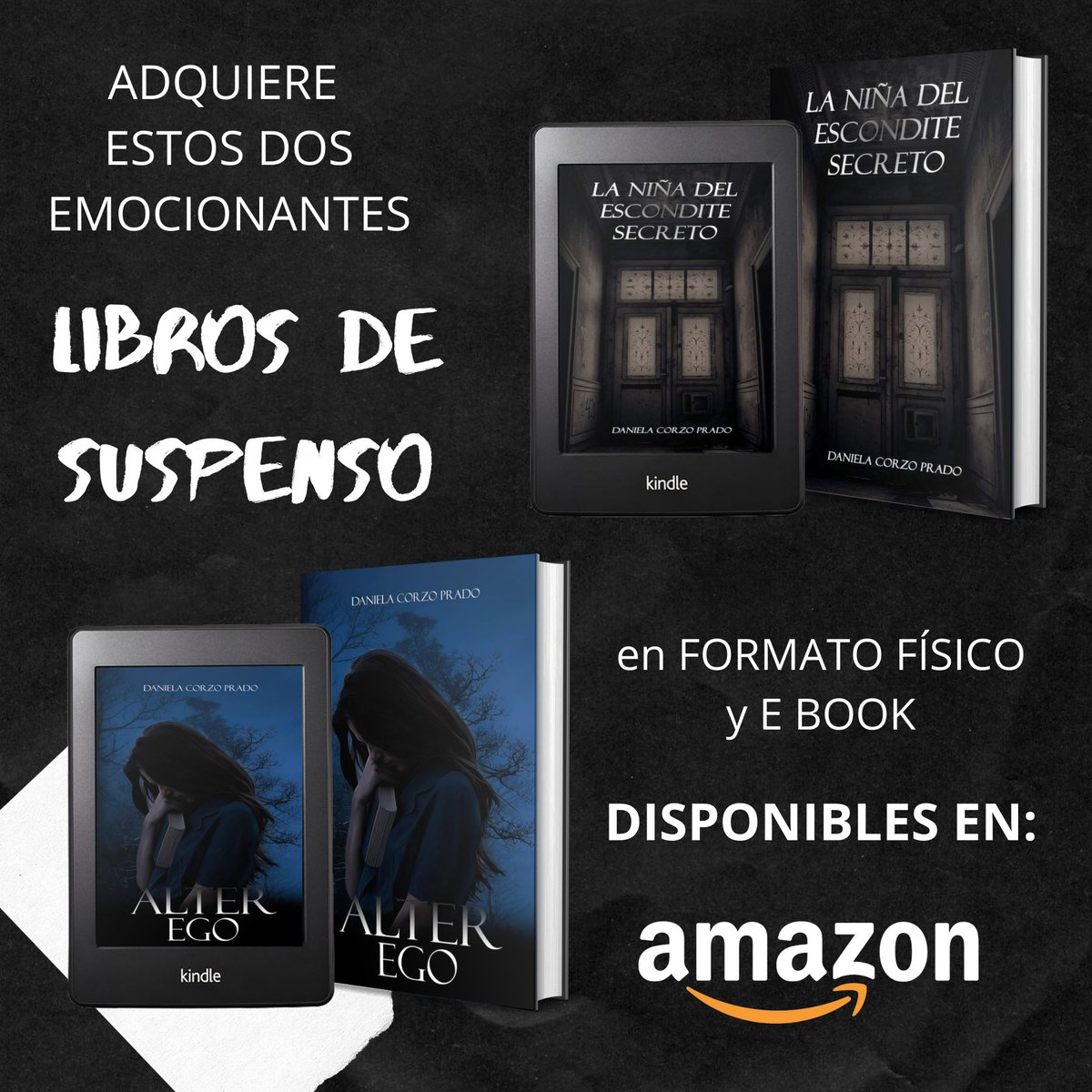 danicpescritora's tweet photo. LA NIÑA DEL ESCONDITE SECRETO (Spanish Edition)
https://t.co/odh2pkKVSf
ALTER EGO (Spanish Edition)
https://t.co/qP7D69xEUu
#novelasdesuspenso #novelanegra #librosenespañol #librosdesuspenso #librosenamazon https://t.co/fP0Wz4CIXo