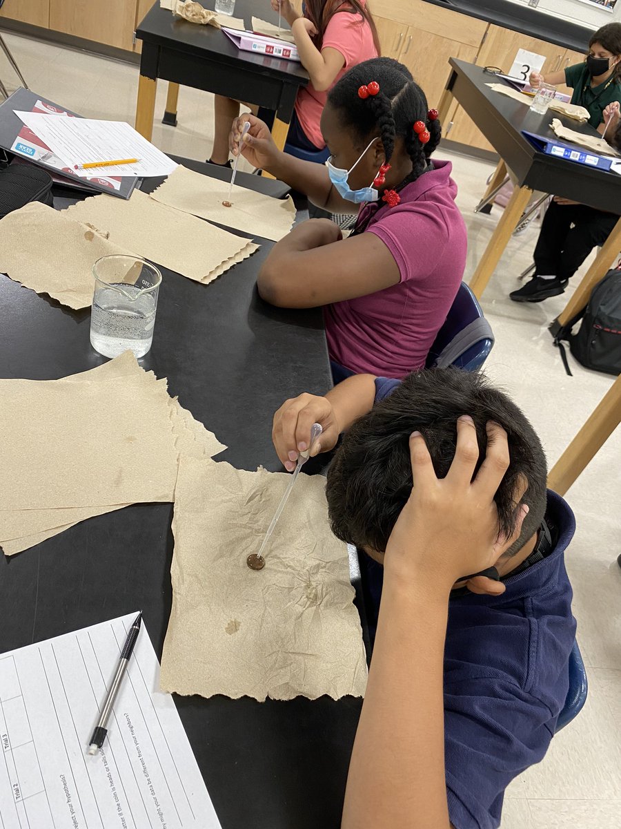 Ms_Pezza's tweet photo. How many drops of water fit on the surface of a penny? 🧐 Does it matter if it is heads or tails side up? @GGM_SOARS https://t.co/S8ISTDBPnL