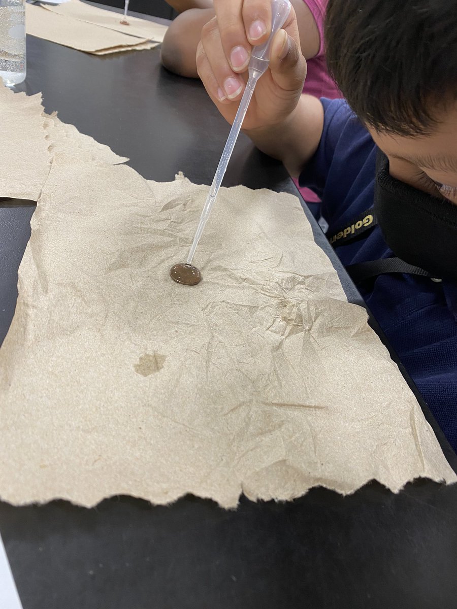Ms_Pezza's tweet photo. How many drops of water fit on the surface of a penny? 🧐 Does it matter if it is heads or tails side up? @GGM_SOARS https://t.co/S8ISTDBPnL