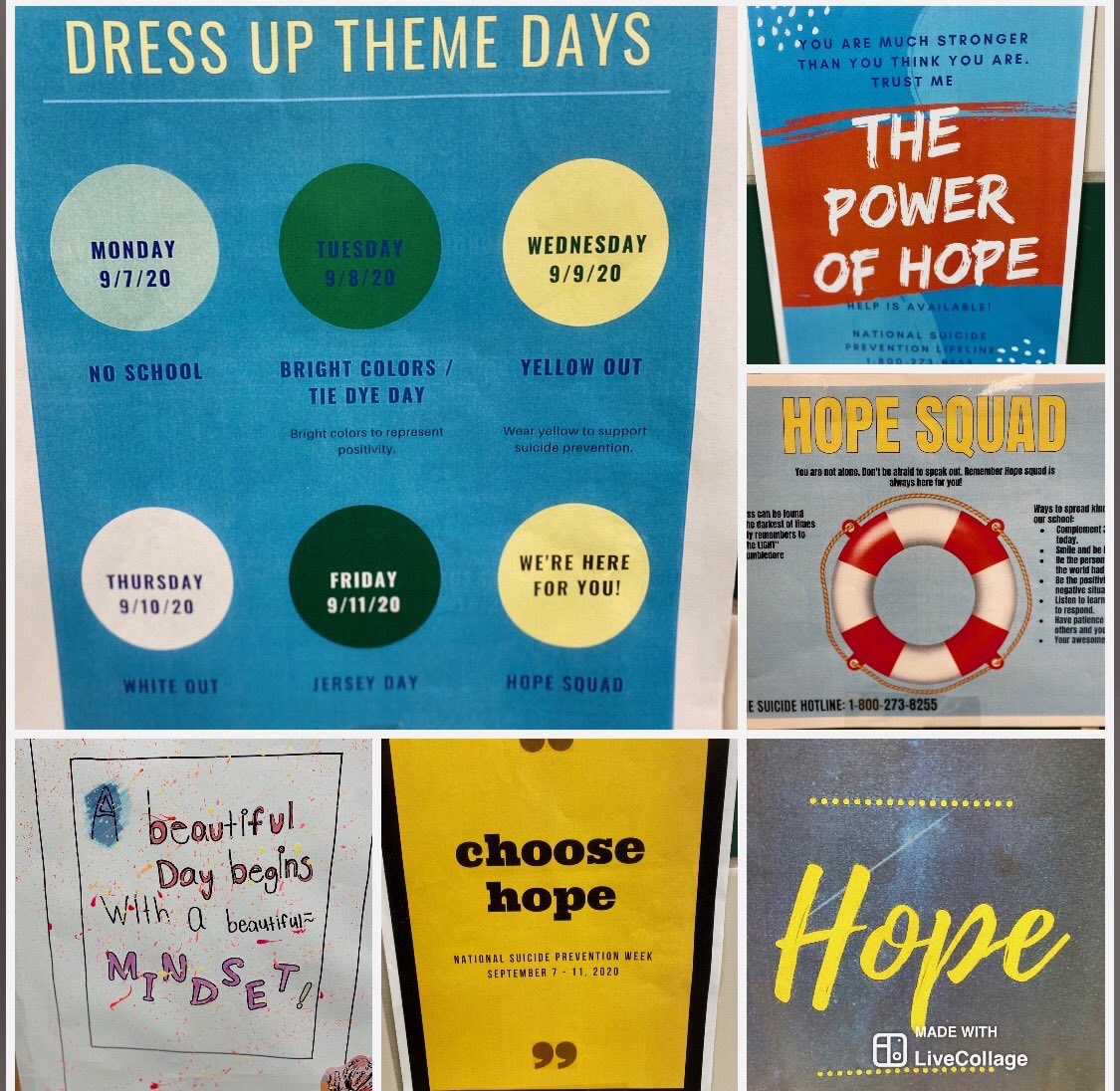 PISDReynolds's tweet photo. Nat’l Suicide Prevention Week is next week and we are so excited to shower our campus with positive messages &amp; words of encouragement for our students. Join us in our dress up theme days &amp; remember to shine a light of love &amp; hope to others who may be in the darkness right now. https://t.co/VC7s1EKmli