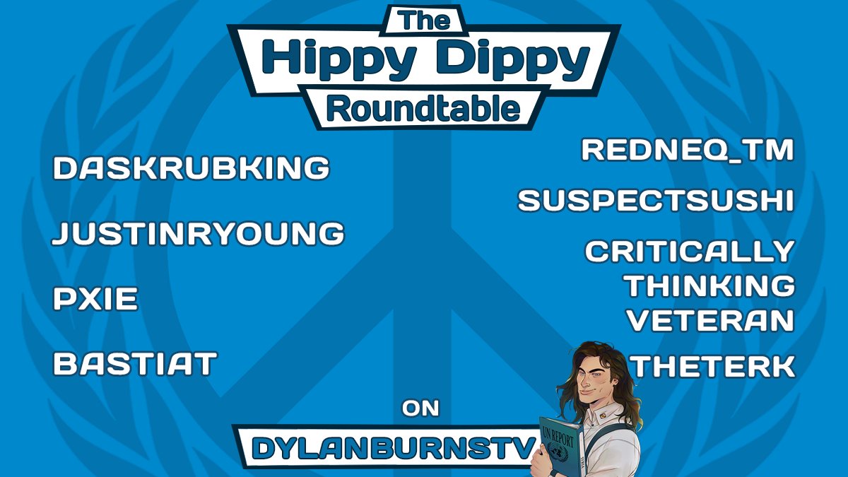 DylanBurns1776's tweet photo. Tune in TOMORROW for the HIPPIE DIPPY ROUNDTABLE! At 8pm est, watch left wingers and right wingers go head to head. We will have special guest stars @EverydayBastiat, @pxielove, @SuspectSushi, and the first ever appearance of @JustinRYoung!
Tune in at: https://t.co/zgVyqcGkFa https://t.co/oc4C00pSO3