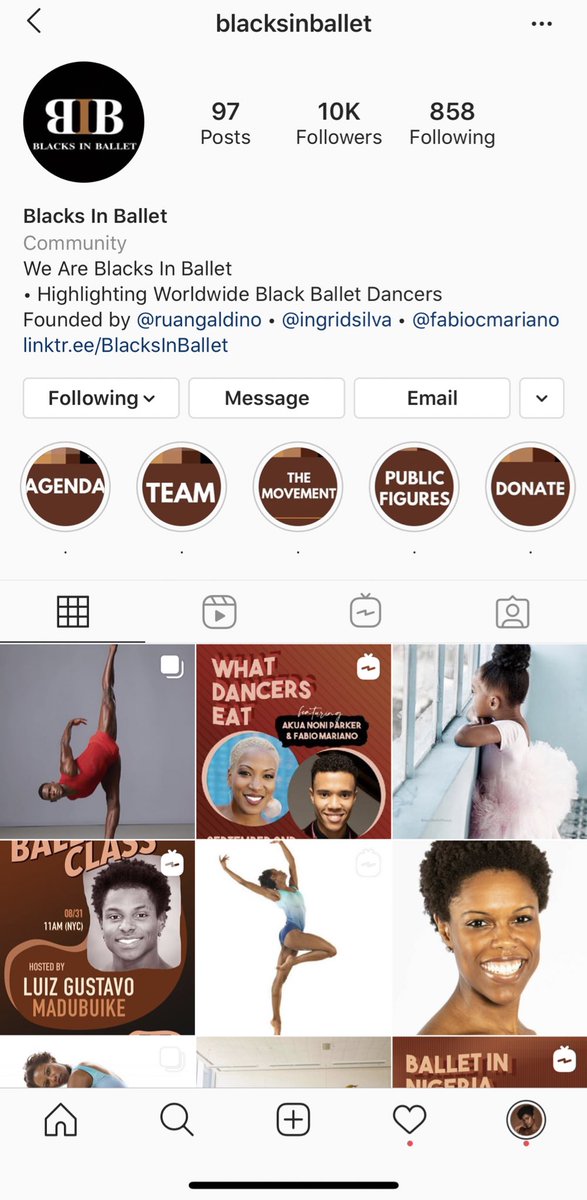 Celebramos hoje 10k no insta do <a href="/blacksinballet/">blacksinballet</a> nossa biblioteca virtual negra no mundo da dança!

Que orgulho!!!✊🏾