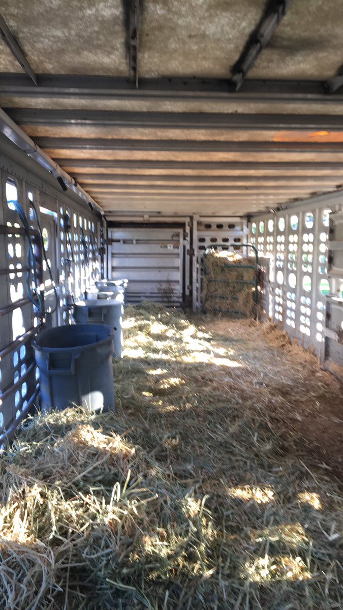 TweetRanch's tweet photo. Inside a “Pot.  AKA cattle hauling semi. Water✔️ Feed✔️ Bedding✔️ Cooling system✔️ https://t.co/vqOOXjKueM