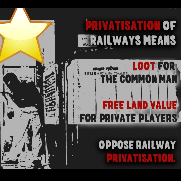 AnilGauttam's tweet photo. Red Fort, Air India all sold out now Railway, Govt. Job, All Govt. Sector's turn ....!

If you still remain silent then the walls of your house will also become private....! 
@Arjun_Mehar @AnilGauttam
@ganeshdandajj #StopPrivatisation https://t.co/8KaUCacL1k#StopPrivatisation