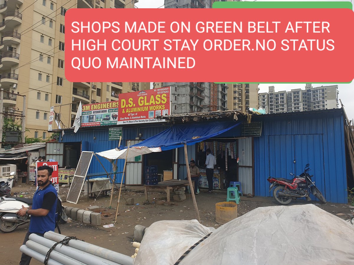 75Issues's tweet photo. @CeoNoida @CMOfficeUP @Satishmahanaup @UPGovt @ChiefSecyUP @TOIIndiaNews @htTweets @ndtv @CNNnews18 @republic @ZeeNewsEnglish #ECO https://t.co/S4HUnRPQ9P the Green Belt irrespective of it will not give revenue to @CeoNoida  @moefcc .Under high court stay order maintain status quo but @noida_authority allowed shops to be made after stay order &amp; litigant fight legal battle from rent collected . https://t.co/Xqp7WI8hoR