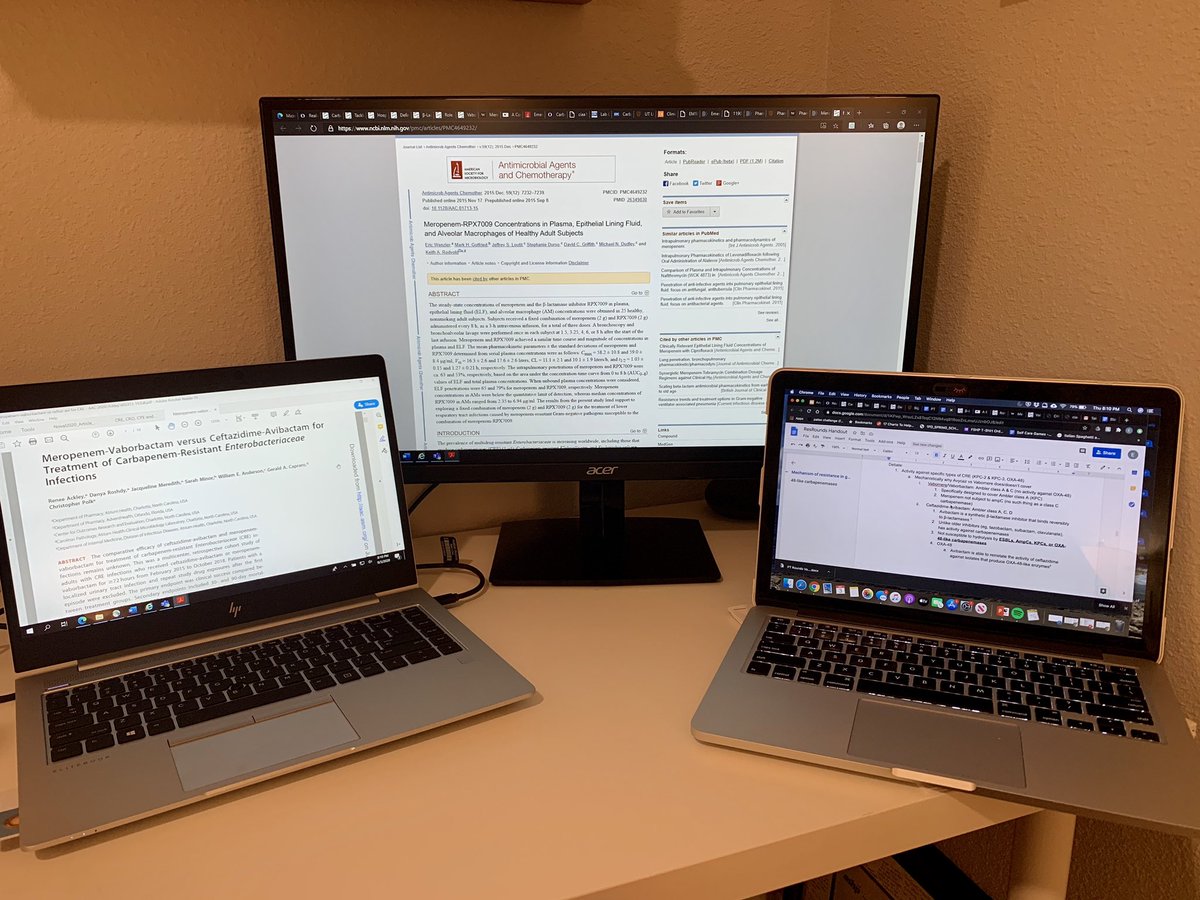 Emmy Gibbons (@emmypenem_) on Twitter photo Me trying to sort through all the literature for a debate with <a href="/AndonieGabriela/">Gabriela Andonie, PharmD, BCIDP, AAHIVP</a> on Vabomere vs. Avycaz for CRE...which one is better? Me trying to sort through all the literature for a debate with <a href="/AndonieGabriela/">Gabriela Andonie, PharmD, BCIDP, AAHIVP</a> on Vabomere vs. Avycaz for CRE...which one is better?