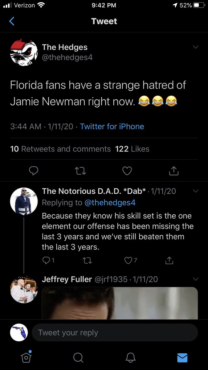 By “Florida,” you mean Georgia, right?  https://twitter.com/thehedges4/status/1215917464497938432