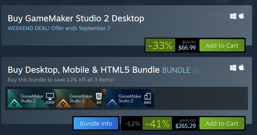 game maker studio 2 sale