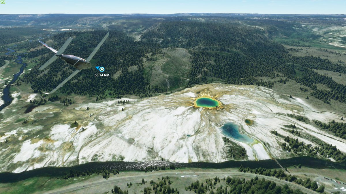 Specific features are really tough, because you expect them to look a certain way but the algorithm can't get specific profiles exactly right. But the Grand Prismatic Spring works, because the colors are visible from satellite and that's really all you need for it.