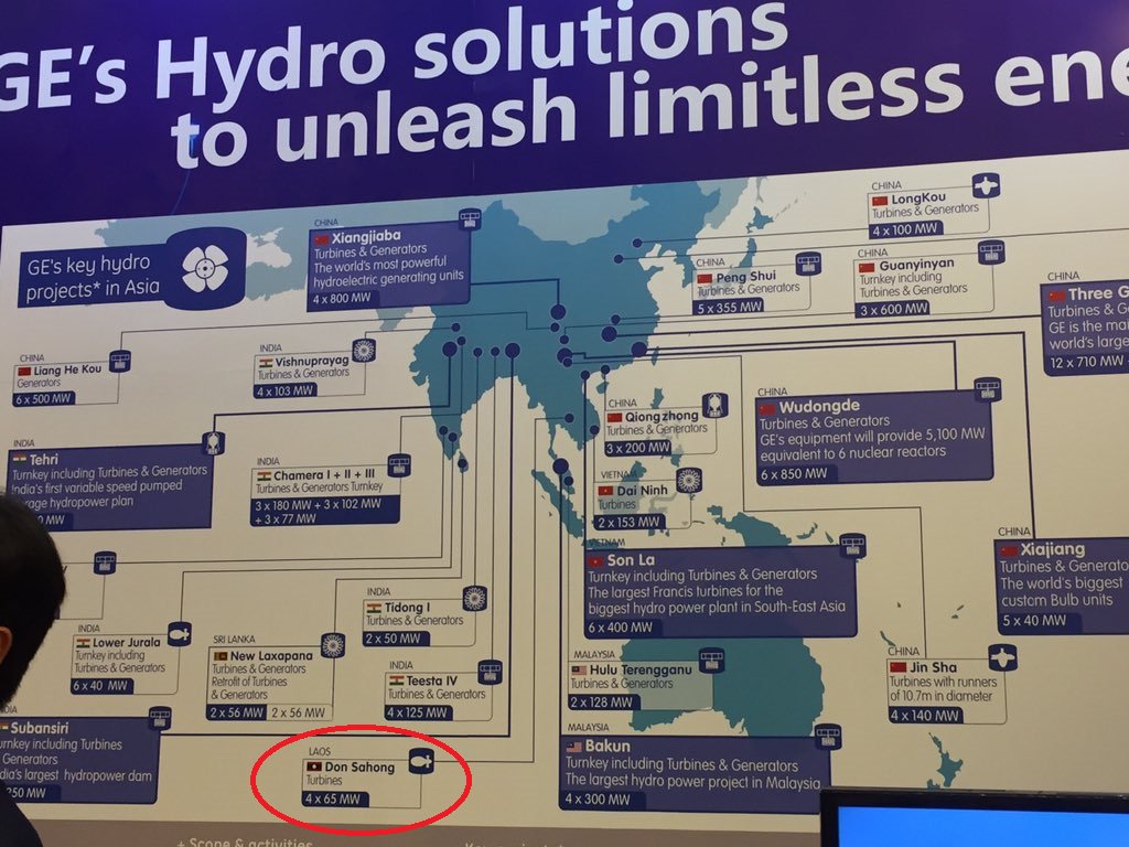 4. General Electric has also provided equipment such as turbines for dams in Laos, including the mainstream Don Sahong dam on the  #Cambodia border.