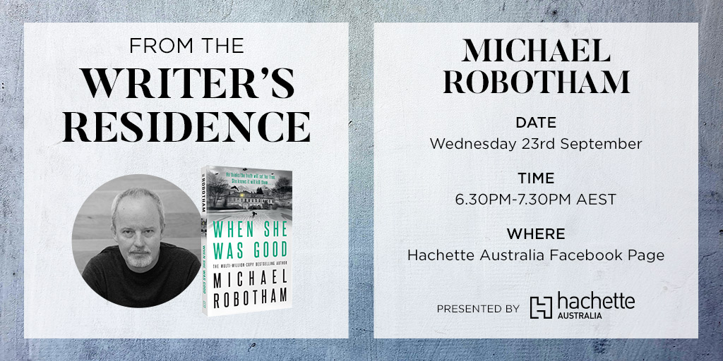 michaelrobotham's tweet photo. Friends, readers and wannabe writers - lend me your questions. I'm doing an on-line event from the Cabana of Cruelty on Sept 23 because I've been isolated for too long. #KeepMeSane #WhenSheWasGood
https://t.co/iUirGy6Ipk https://t.co/3bMoFGtJgO