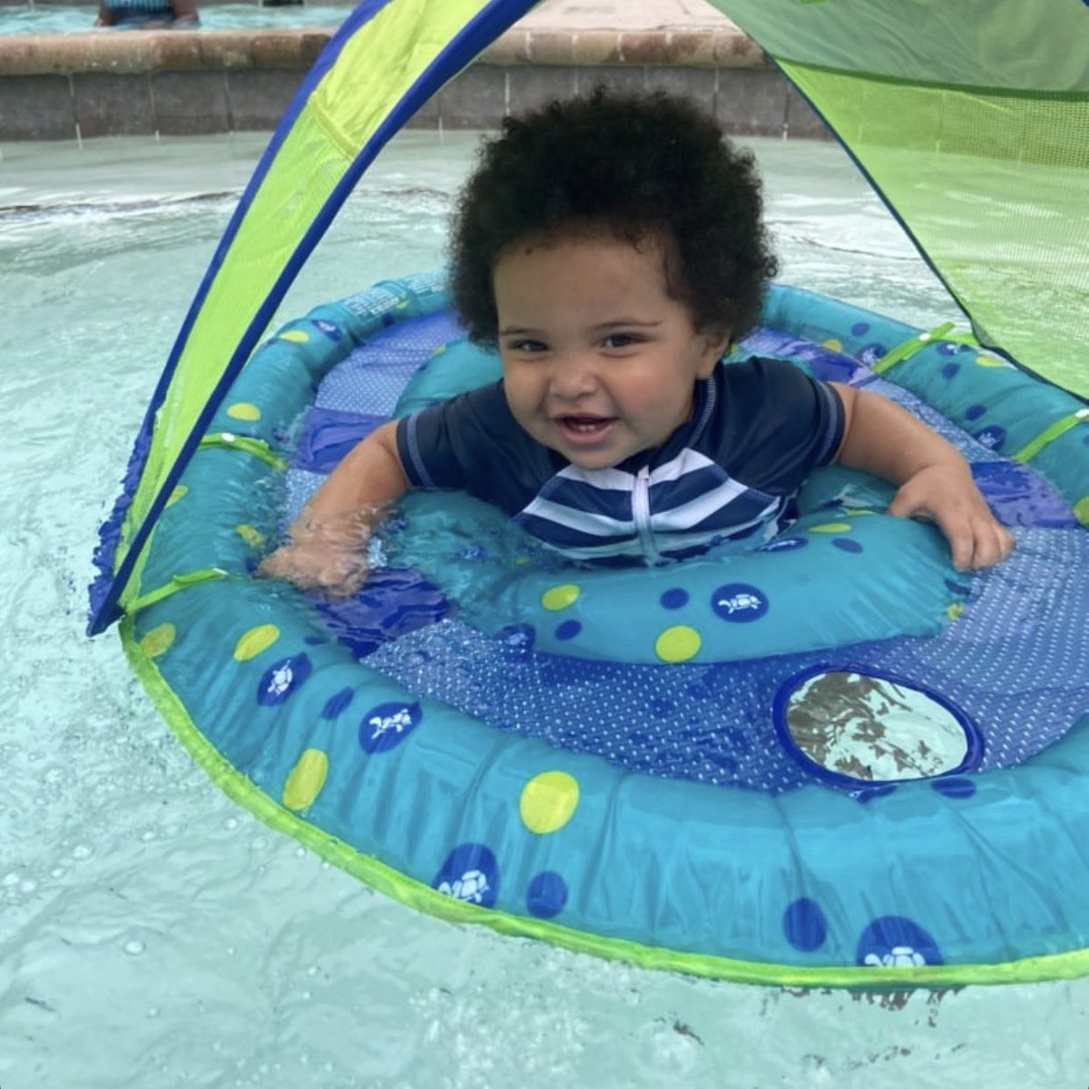 mommy baby first time in the pool😍😍