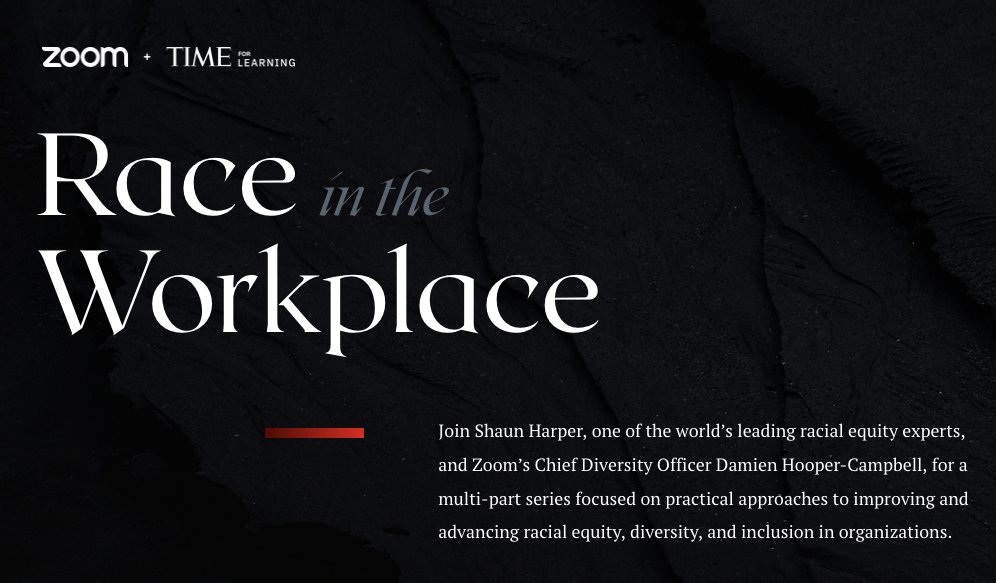 I am excited to announce this series, a partnership between <a href="/TIME/">TIME</a> and @zoom_us. <a href="/dhoopcamp/">DamienHooperCampbell</a> and I talk about different aspects of race in the workplace in each of the nine episodes. Access the first three at no cost here: time.com/race-in-the-wo…