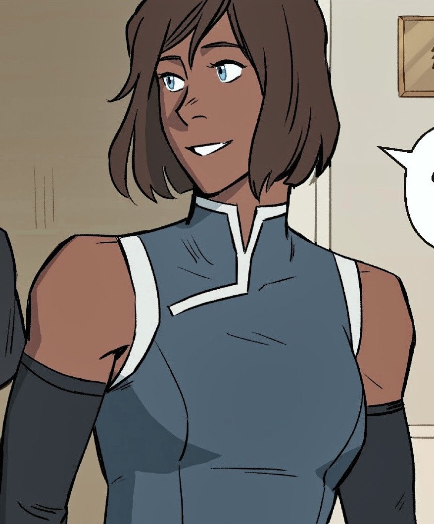 a thread of korra looking absolutely ethereal in the ruins of the empire comic .⋆｡⋆༶⋆˙
