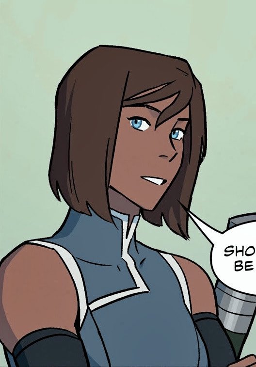 a thread of korra looking absolutely ethereal in the ruins of the empire comic .⋆｡⋆༶⋆˙