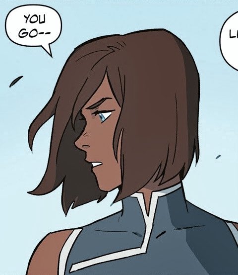 a thread of korra looking absolutely ethereal in the ruins of the empire comic .⋆｡⋆༶⋆˙