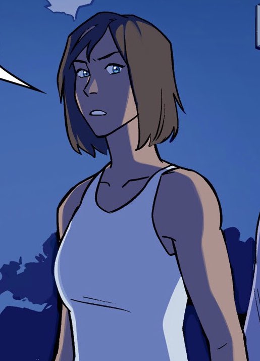 a thread of korra looking absolutely ethereal in the ruins of the empire comic .⋆｡⋆༶⋆˙