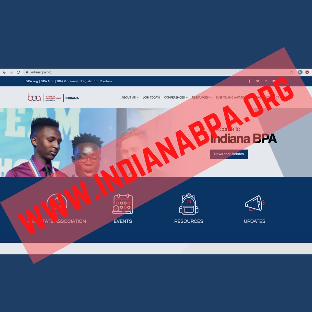 inbpa's tweet photo. With Indiana’s new and improved website, make sure to check it out for any information regarding the 2020-2021 BPA year! #INBPA https://t.co/iaMJ0FFfL7