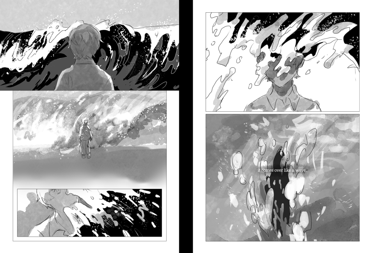 a sketch comic based on hypnagogic hallucinations
I draw a lot of water imagery huh 