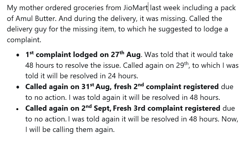 vighneshunique's tweet photo. Well done @JioMart_Support @JioMart @reliancejio ๐๐
#JioMartSeMattLio #BestCustomerSupport https://t.co/c4ymdees22