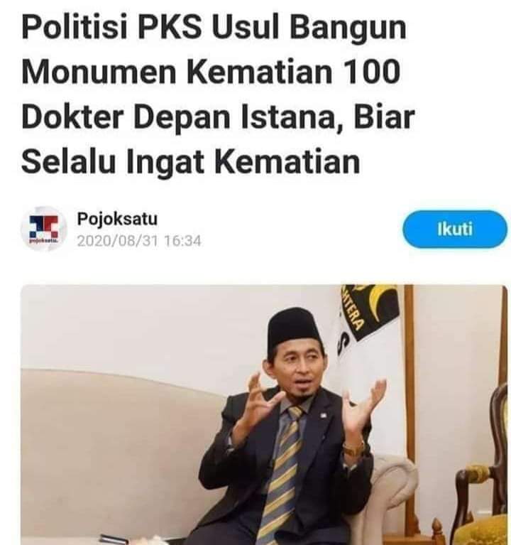 kenapa gak bangun MONUMEN 1000 SAPI di kantor pusat PKS saja biar kalian ingat untuk tidak korupsi lagi ?