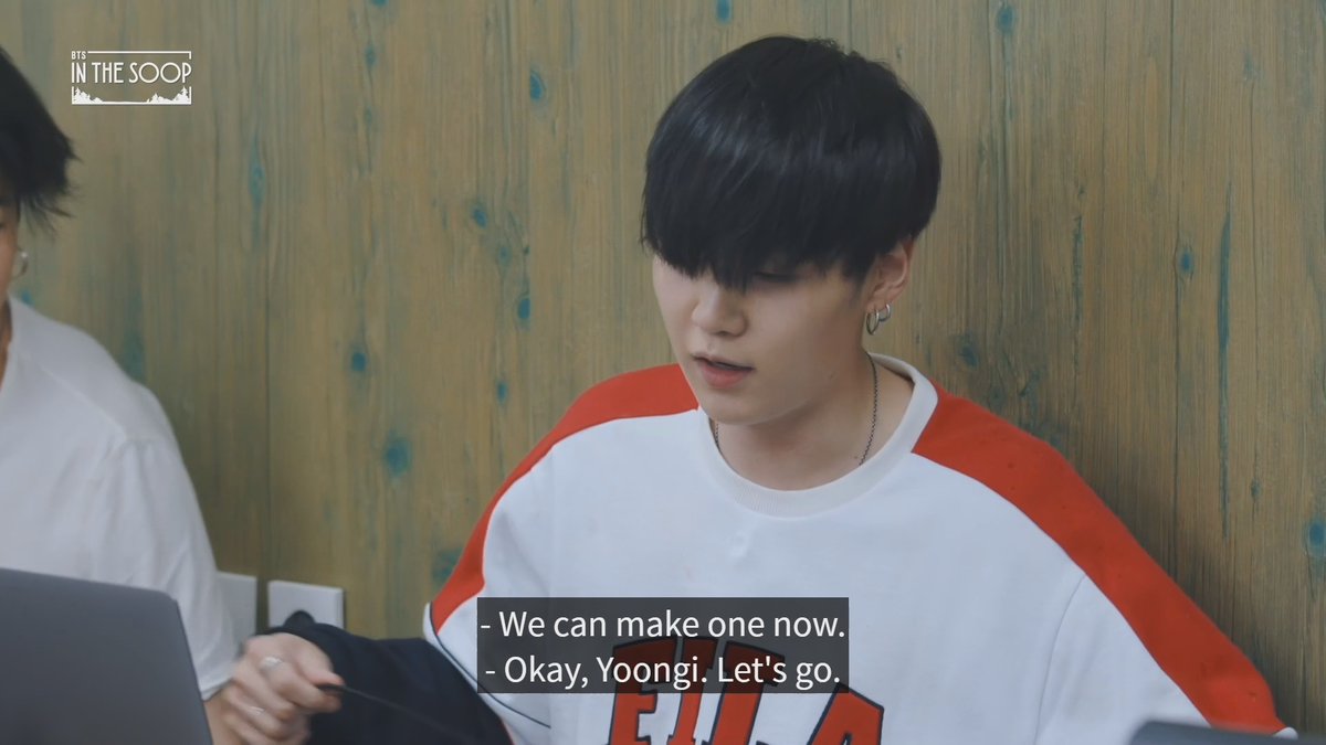 Additionally, how heartwarming it is to see the members show complete confidence in Yoongi as the musician to call on. -We need Yoongi for this-Imagine Yoongi making a track and completing the song-Yoongi, let's go