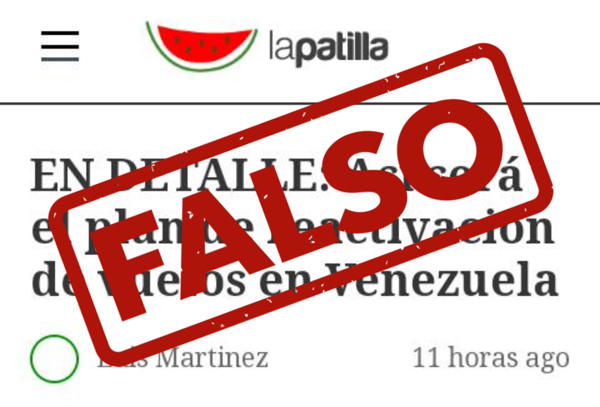 inac_ve's tweet photo. #FakeNews || Como Autoridad Aeronáutica Venezolana, rechazamos y desmentimos los FAKE NEWS y documentos forjados, sobre las supuestas fases de reactivación de operaciones aéreas en el país. Recordamos que la reapertura de vuelos será anunciada exclusivamente por medios oficiales. https://t.co/q5jzsyr0AB