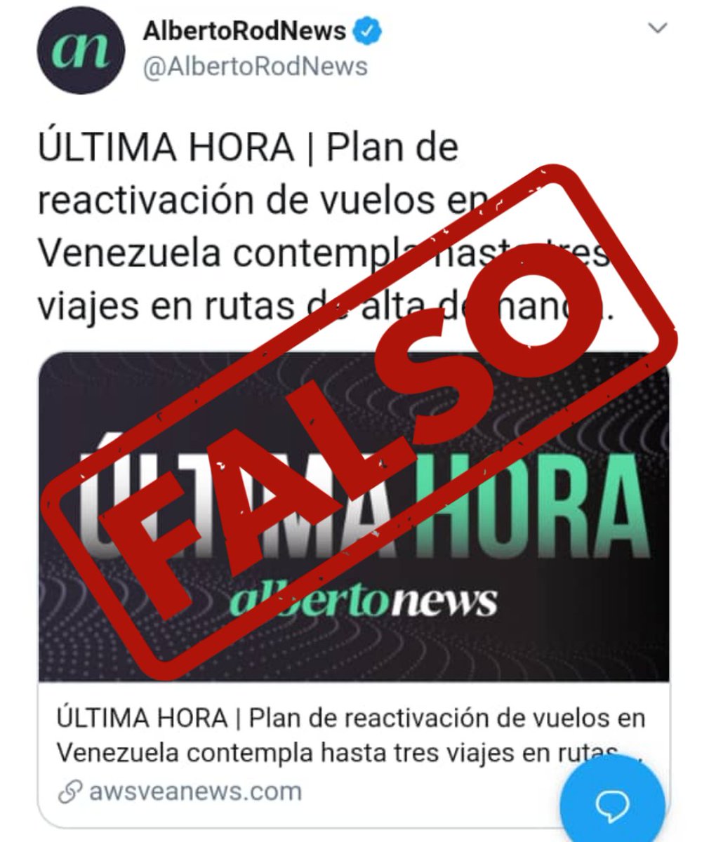 inac_ve's tweet photo. #FakeNews || Como Autoridad Aeronáutica Venezolana, rechazamos y desmentimos los FAKE NEWS y documentos forjados, sobre las supuestas fases de reactivación de operaciones aéreas en el país. Recordamos que la reapertura de vuelos será anunciada exclusivamente por medios oficiales. https://t.co/q5jzsyr0AB