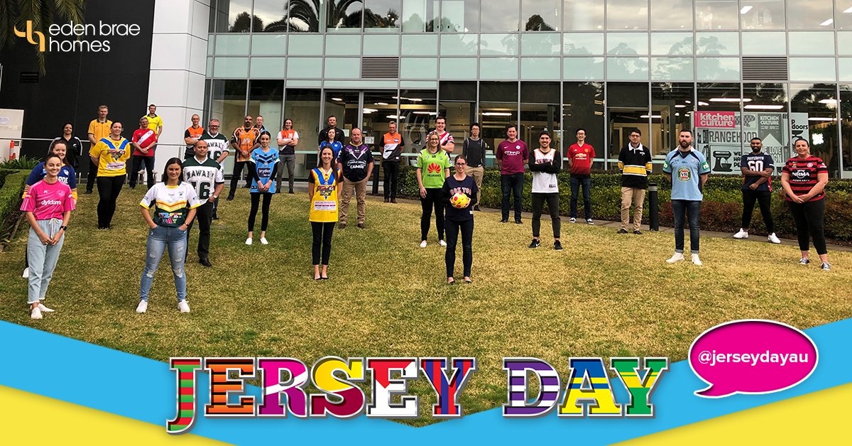 edenbraehomes's tweet photo. The EBH Team came together today and rocked their favourite team colours in support of Jersey Day 2020! 

#edenbraehomes #myebhome #jerseyday #donatelife https://t.co/VqiyDDaom3
