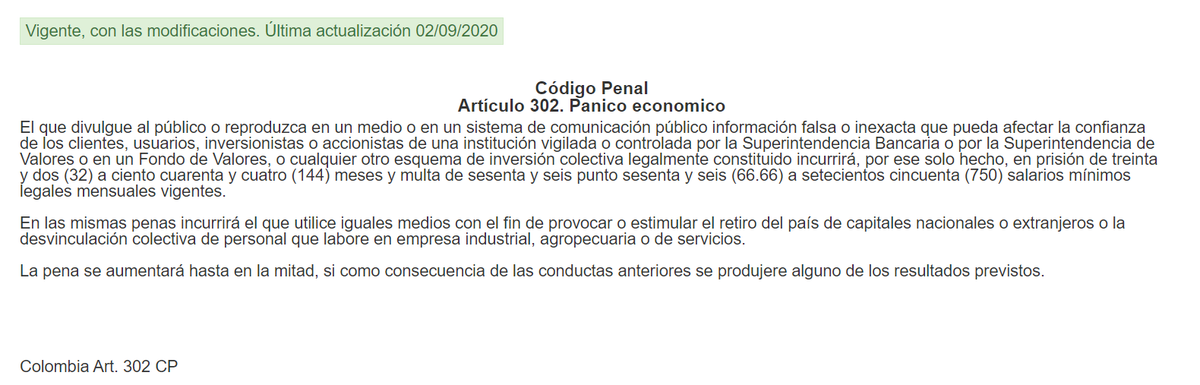 Jessbaezb's tweet photo. @SinproColombia Quisiera saber si alguien ya está adelantando alguna acción legal frente a las declaraciones de @QuinteroCalle, sobre la situación financiera de @EPMestamosahi, de acuerdo con el articulo 302 del código penal incurrió en Pánico económico. https://t.co/DeUJ0Y4p0N