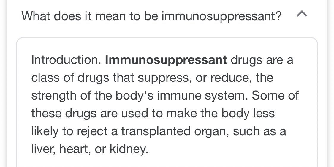 Now secondly, there’s her kidney transplant. If you didn’t know, after having a kidney transplant, you are required to be on medications called immunosuppressants to prevent the organ from being rejected by the body.