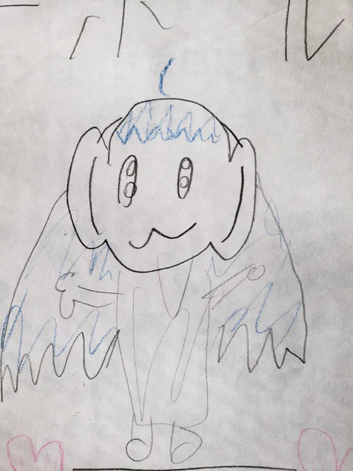 ワイが幼稚園のときに描いたこなた→今日描いたこなた
#私はここまで成長しました 