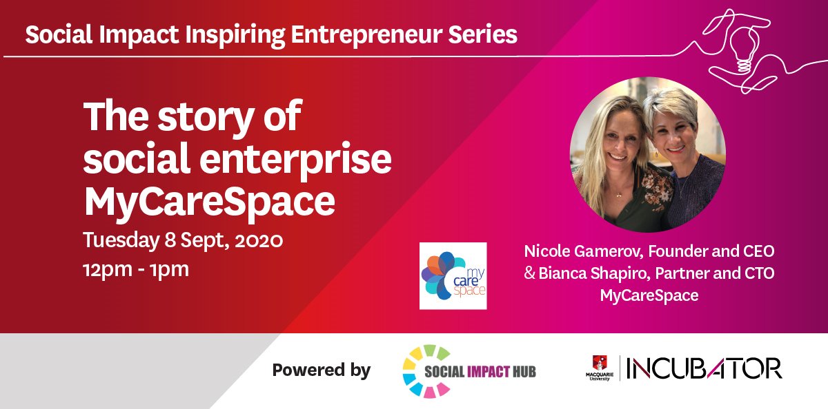 myCareSpaceAus's tweet photo. Join our Founders talk about the journey of starting and building a social enterprise. Are you ready for a rollercoaster ride? 
https://t.co/4Cgcw2QBxA https://t.co/n7dNQaCpvM