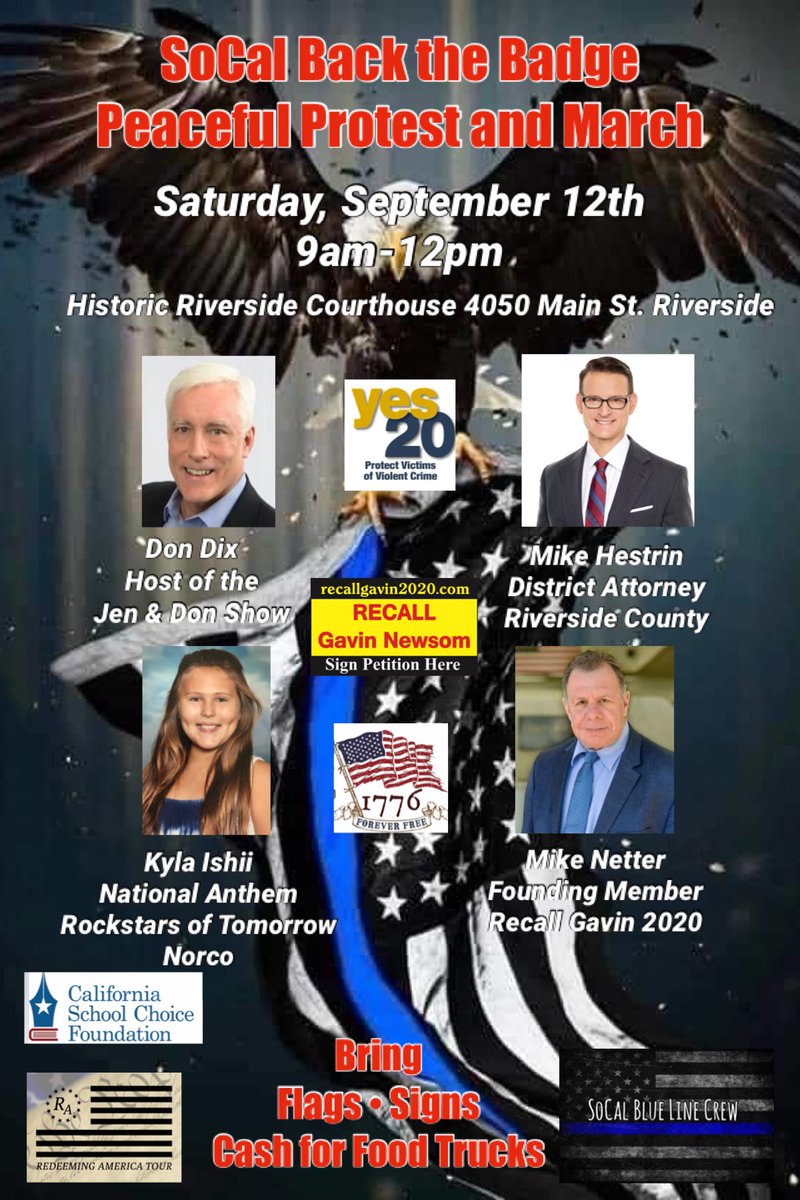 recallcagov's tweet photo. Come support our local law enforcement and first responders at the Riverside Courthouse https://t.co/HSUytioK1U