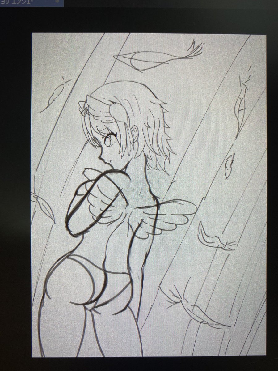 はぁぁ〜、久々に絵描いてるって感じがする😊 