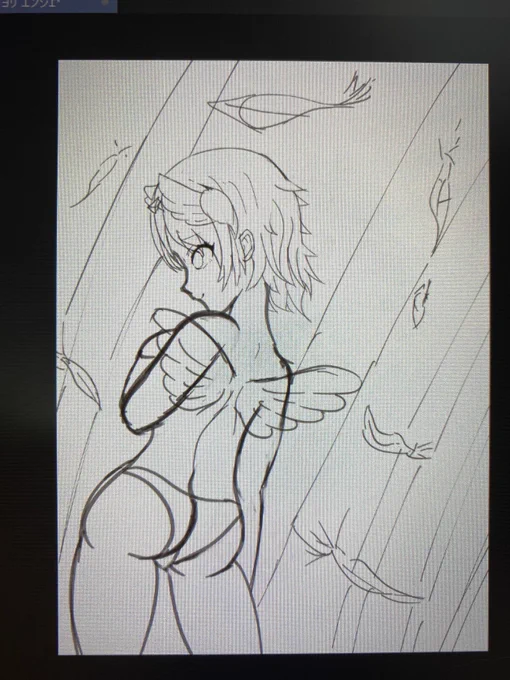 はぁぁ〜、久々に絵描いてるって感じがする😊 