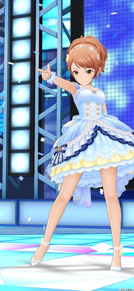 ぽけ型かげろーp お外からですー 今回のスカウトチケットは限定のアイドルも迎えれるのでトゥインクル パーティ 北条加蓮の紹介を 青いドレスで綺麗で特訓後のイラストも良いですので是非お迎えして見てください