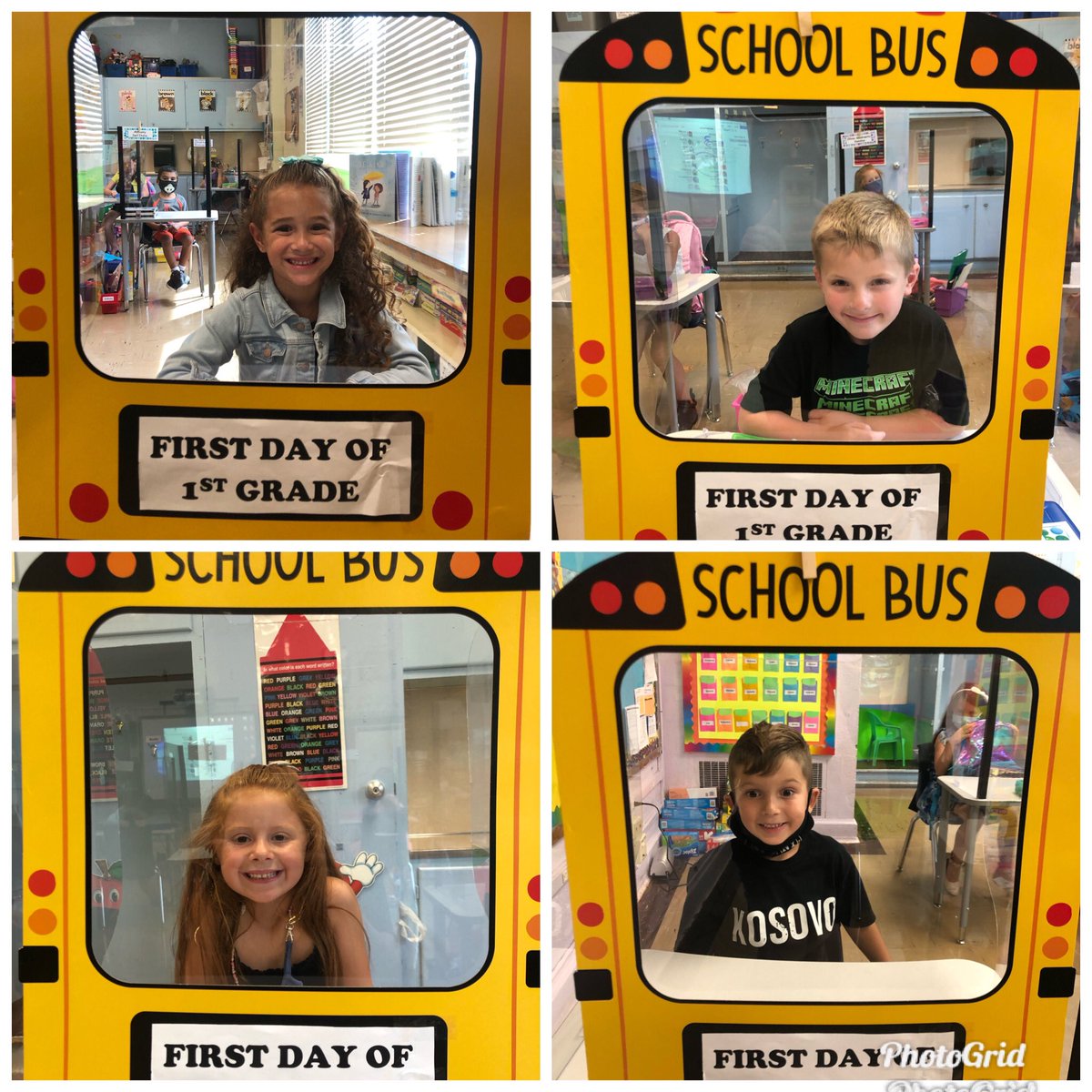 allison_iz's tweet photo. School may look different, but the smiles on these kids’ faces don’t! ❤️#firstgraderocks #maskbreak https://t.co/hNaYb36rEr