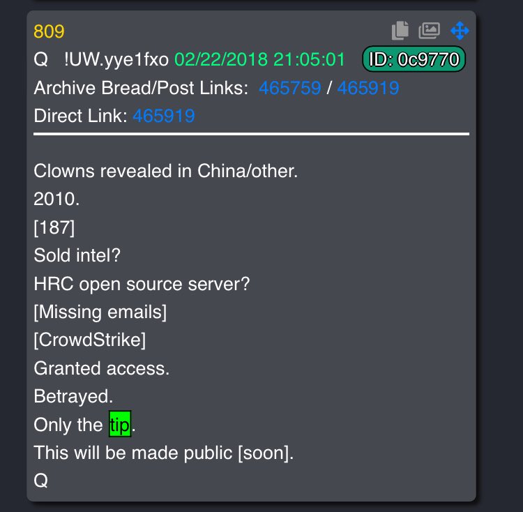 9/ So:TIP is a reference to Tripoli AirportI’m sure her server had a LOT pertaining to B_enghazihidden from the prying eyes of peasants & their FOIA“A€€e$$ Granted” to Chy-nah[1-8-7]They had to kiII the Server investigation(I know you know this but follow me)