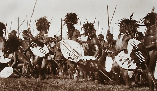 10. The envoys were senior dignitaries from the capital who came dressed in their full battle uniform. They marched into Mzilikazi’s kraal with their shields and assegais, with the long black feathers of the widow bird, isakabuli, adorning their head-rings.