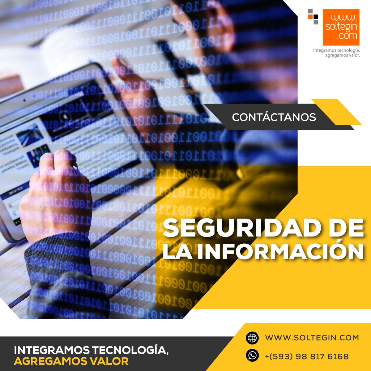 soltegin's tweet photo. 😎🤝En #Soltegin nos especializamos en desarrollar medidas preventivas y reactivas para resguardar y proteger la información.

Integramos #tecnología, agregamos valor 👊😉.
.
.
.
CONTÁCTANOS:
🌐 https://t.co/16gEF9xsIB
✉️ info@soltegin.com
☎️ 09 88176168 https://t.co/CmwbDFjMq4