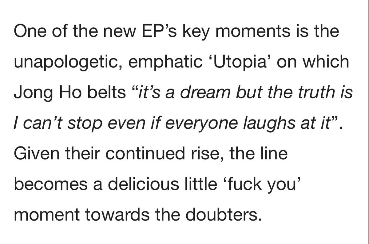 Why is UTOPIA an important song for  @ATEEZofficial and ATINY? Here’s a firm answer:“But for people who may not like us, we want to say, ‘just keep watching’. It’s our journey and we’re going to have fun with it.” - Hongjoong   https://www.nme.com/blogs/nme-blogs/ateez-interview-treasure-ep-one-to-all-2531793