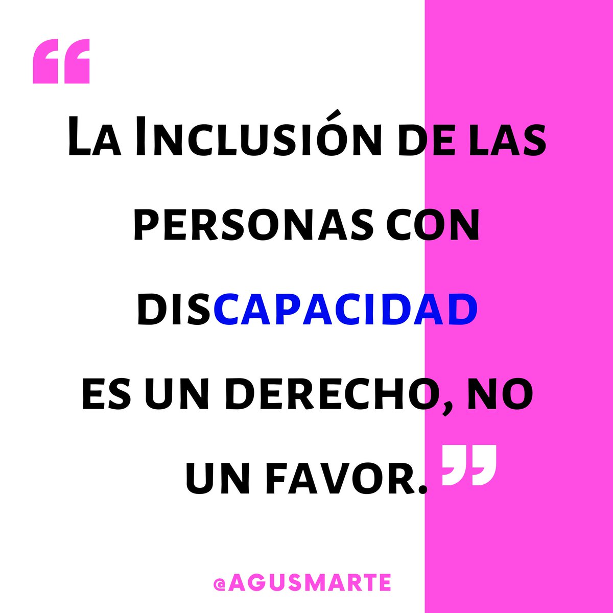 AGUSMARTE's tweet photo. La Inclusión es un derecho, no un favor. https://t.co/VtfxXbxFJT